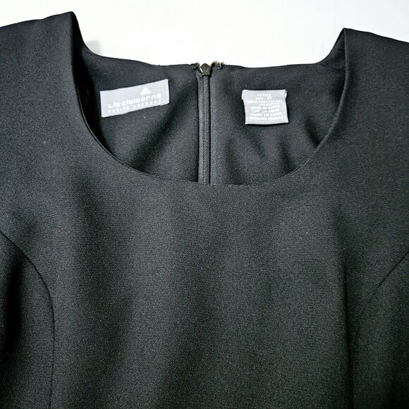 Liz Claiborne Womens Dress Black Size P6 100% Polyester Beaded Short Sleeves Zip - Picture 8 of 12